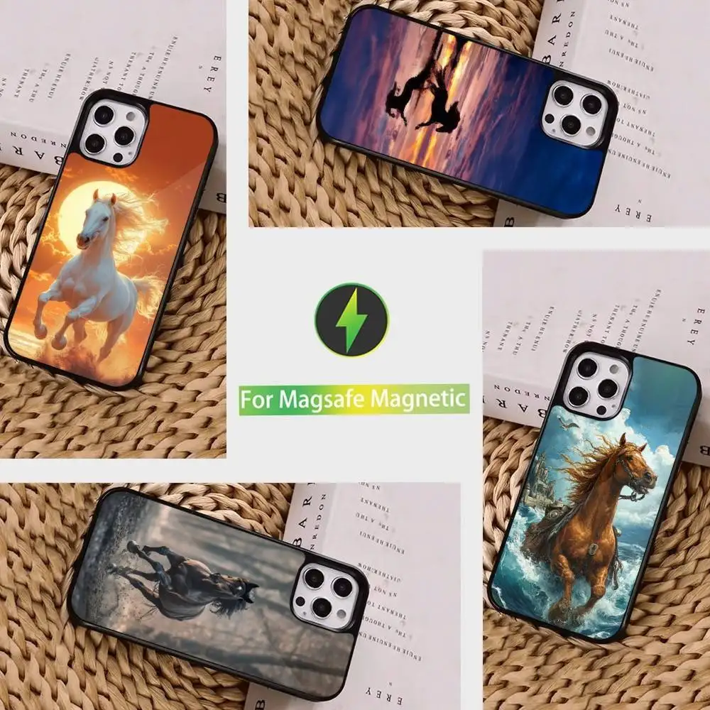 

Art Galloping Horse Phone Case For iPhone 16,15,14,17,13,12,11,Pro,Max,Plus,Mini, Magsafe,Magnetic Wireless Charging Case