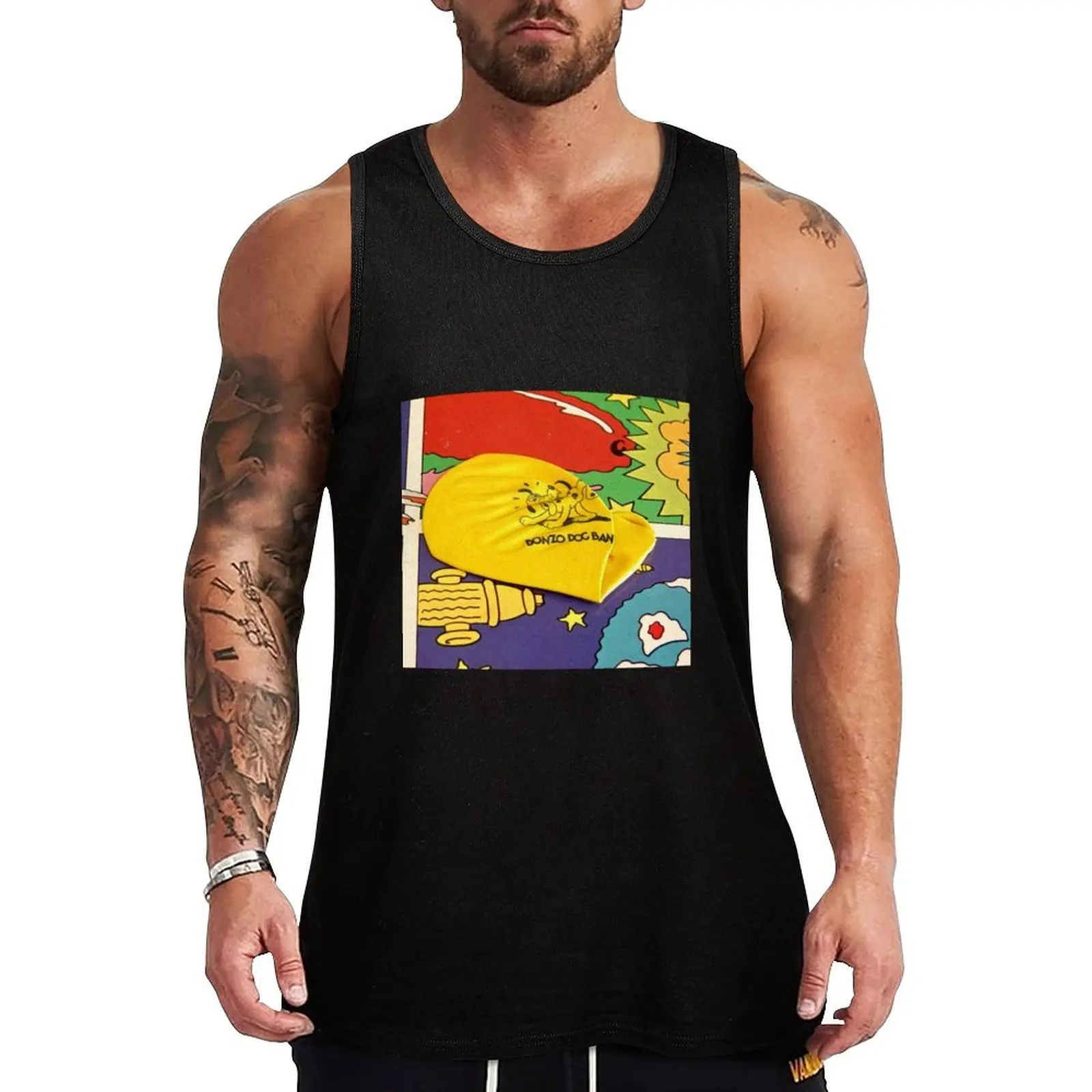 Camiseta sin mangas con estampado gráfico de Bonzo Dog Band, camiseta sin mangas con estampado geométrico