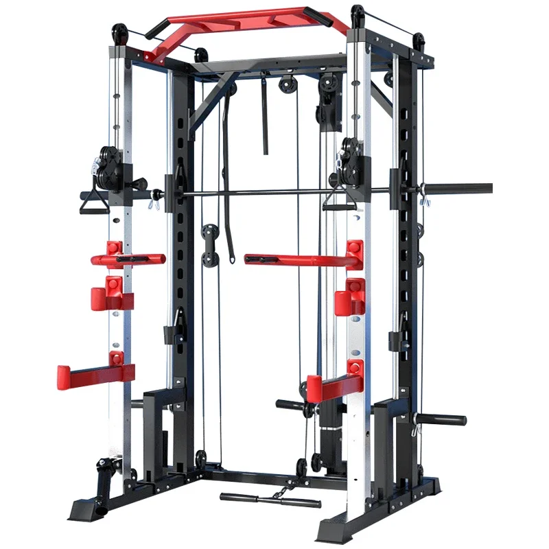 Commercial Multi function Home Gym Equipment Pull Up Bar Power Rack Multi Station Smith Machine Squat Rack For Sale