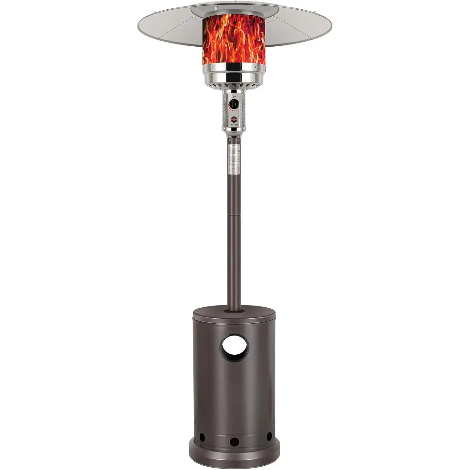 

50,000 BTU Propane Patio Heater with Table Design, Stainless Steel Burner, Triple Protection System, Wheels, Outdoor Heaters