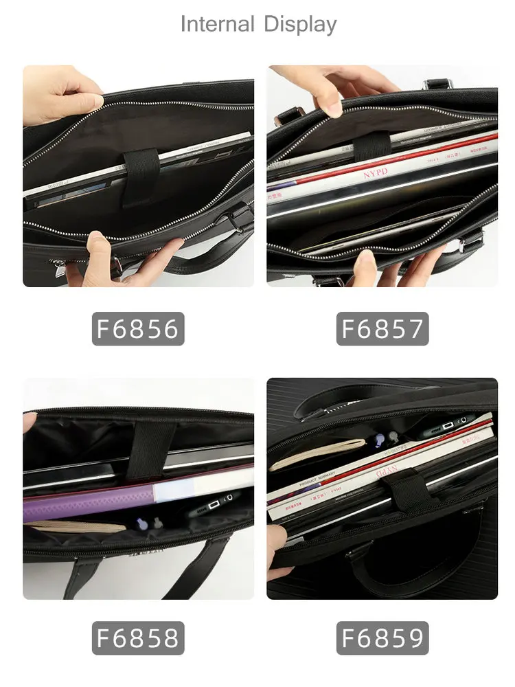 High-end Office Document Bag 14 Inch Laptop Bag Briefcase Men Travel Business Bag Waterproof Document Storage Bag Shoulder Bag