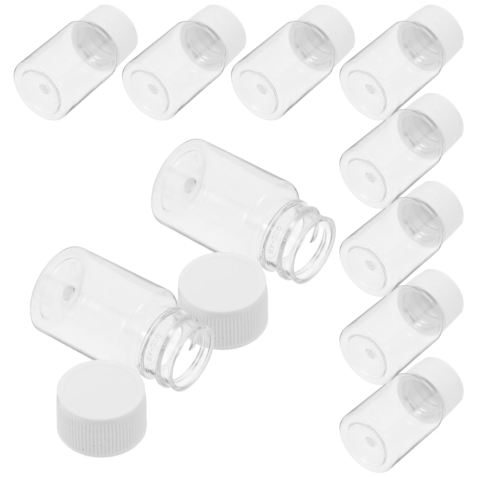 

10pcs Wide Mouth Lab Reagent Bottles Clear Plastic Storage Containers Caps Laboratory Home Office Use Transparent Leakproof