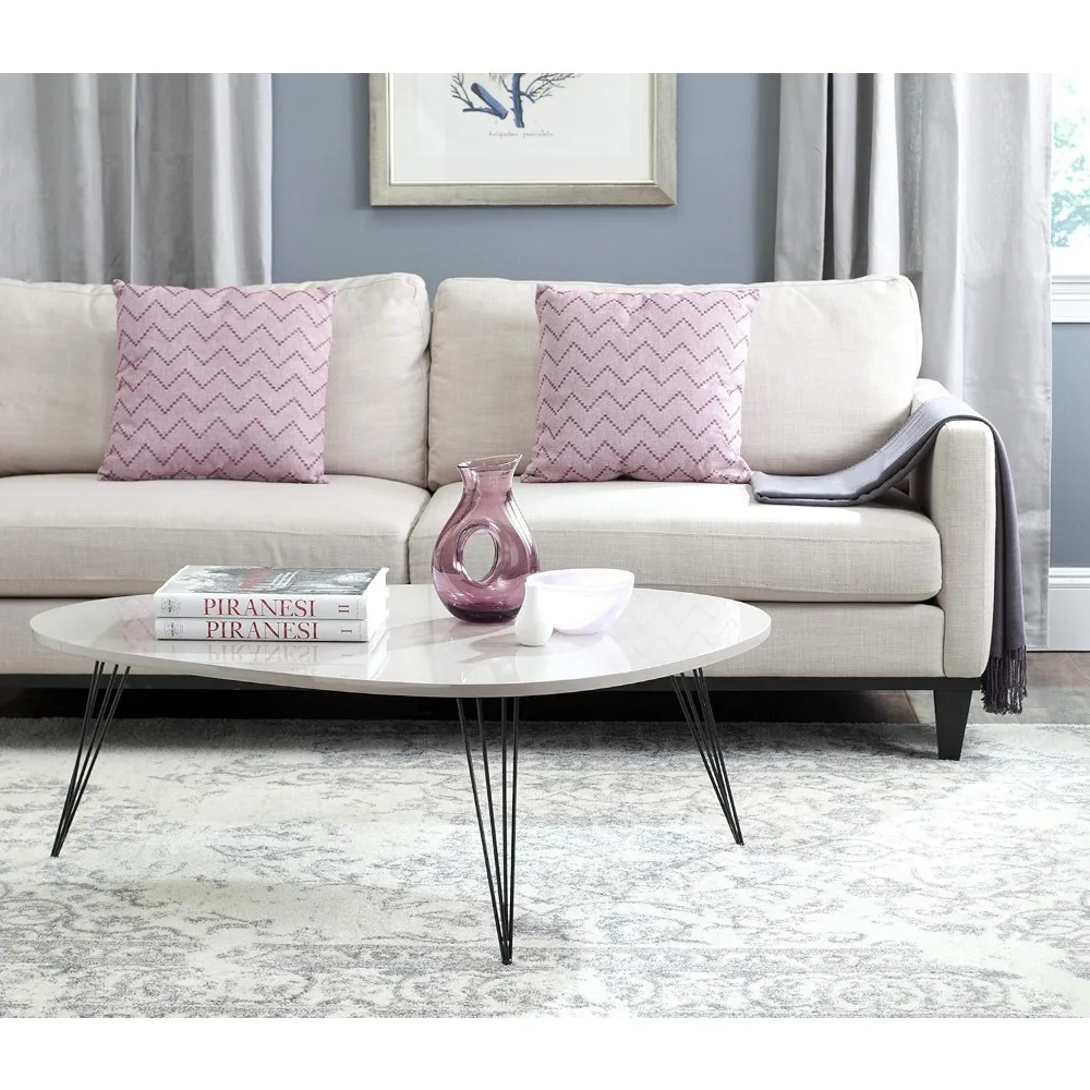 مجموعة Safavieh Home Collection Wynton طاولة قهوة حديثة باللونين الأبيض والأسود في منتصف القرن