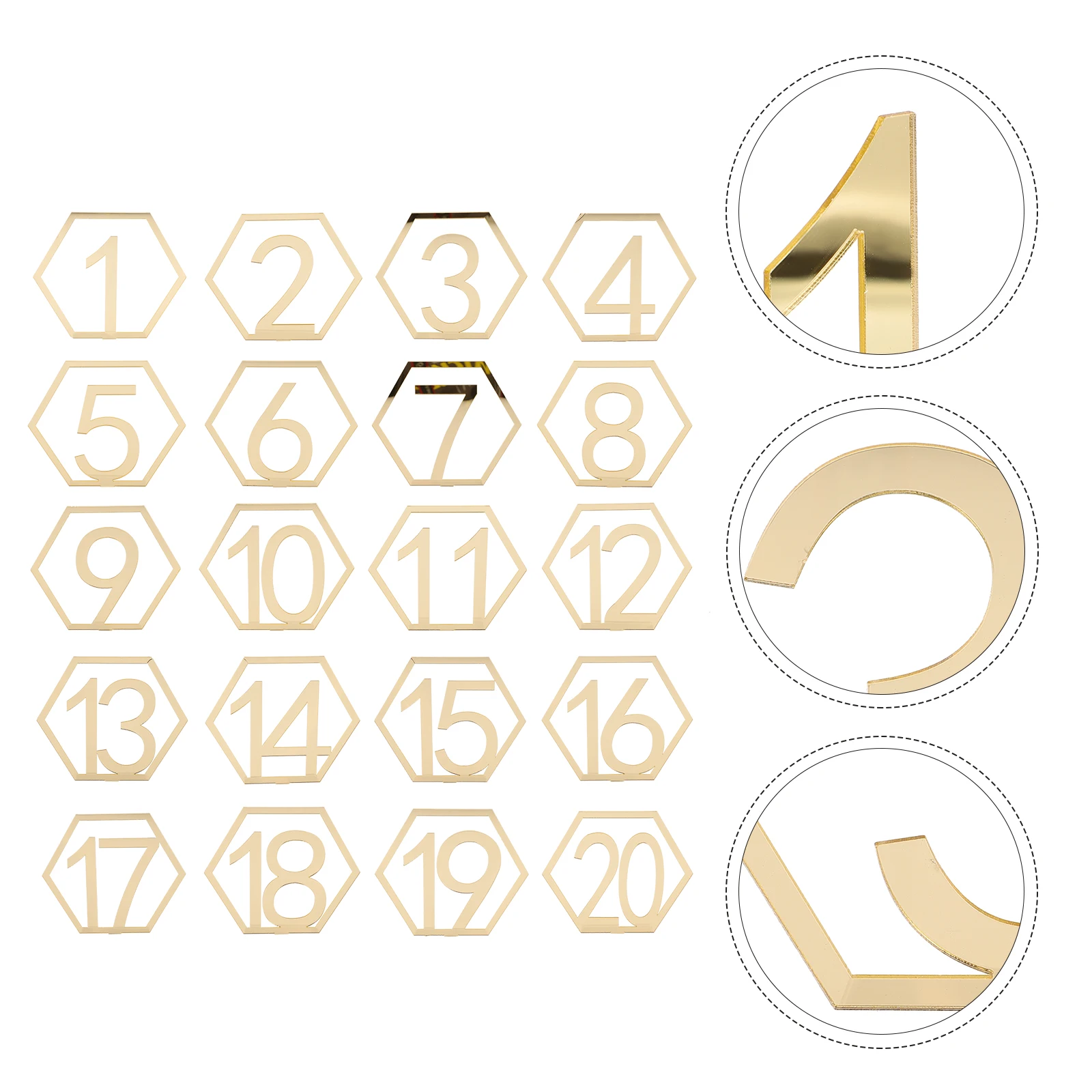 

20 Pcs Acrylic Table Numbers Reusable Simple Design Wedding Banquet Birthday Anniversary Home Events
