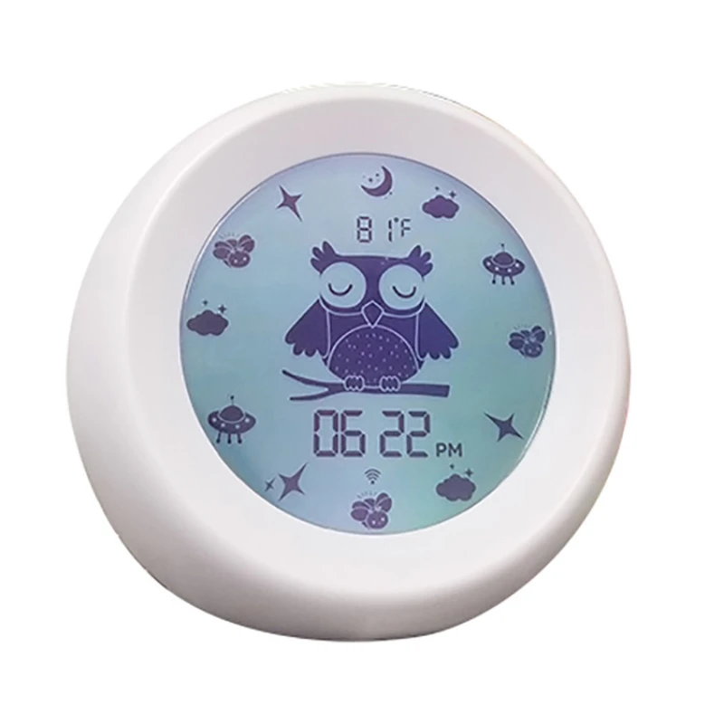 

Mini Children Cartoon Alarm Clock Wake Up Light Sleep Trainer Kids LED Digital Kid Table Alarm Clocks