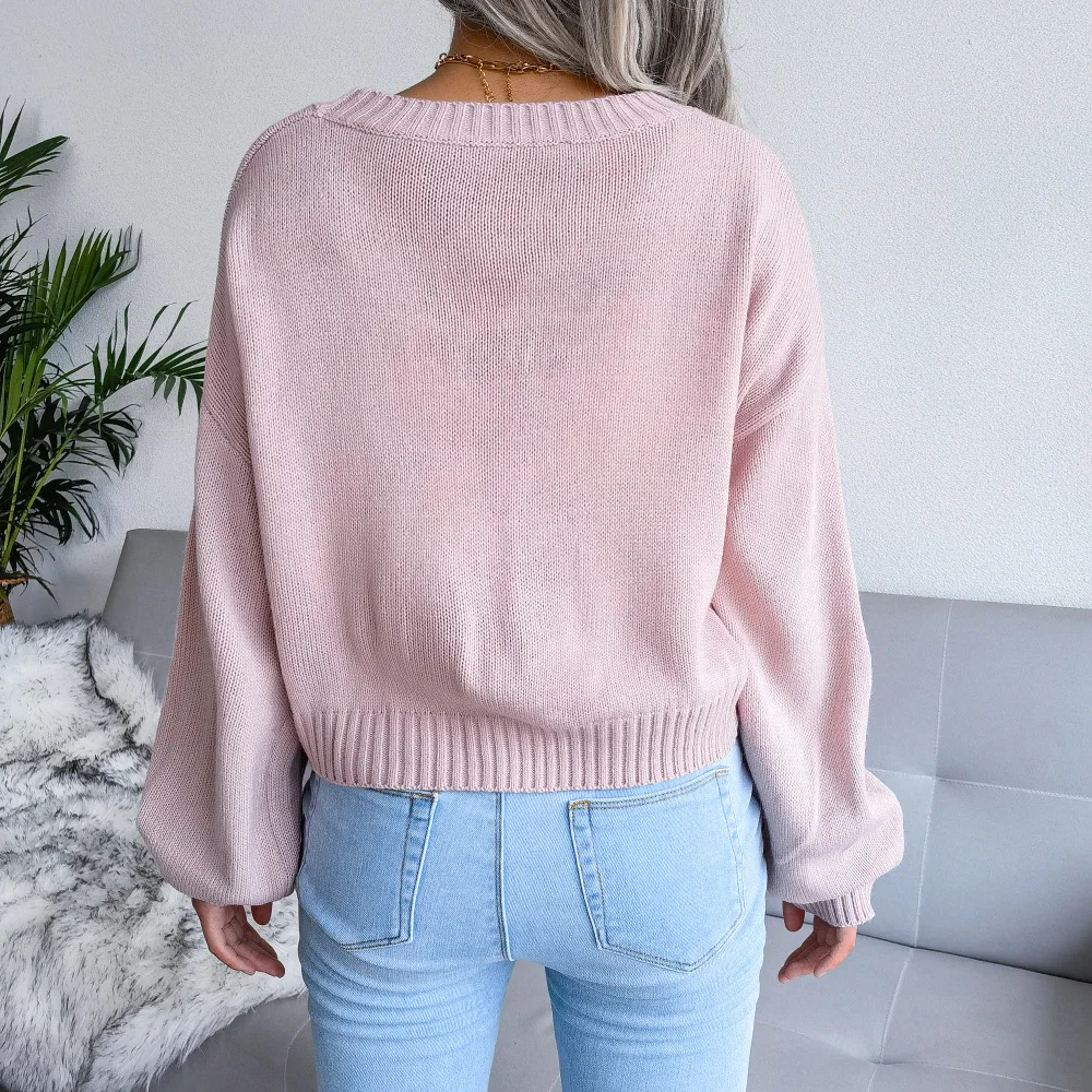 Sweater for Female Autumn and Winter Fashion New Cloud Pattern Knitted Cardigan Casual Blouse