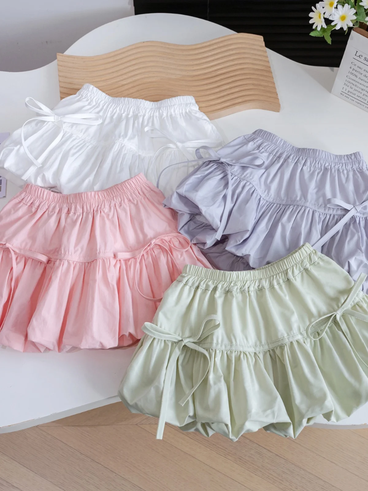 Korean Girls Summer Princess Trendy Flower Bud Short Skirt New Sweet Baby Versatile Skirt Children Clothing