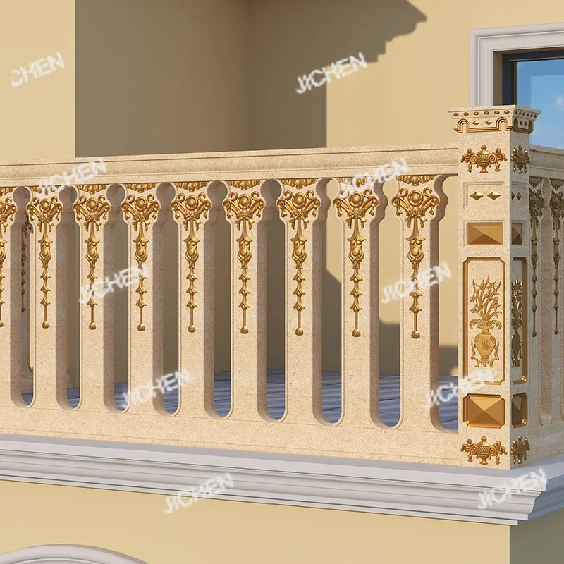 ZQ European Style Cast-in-place Roman Column Mold Cement Railing Fence Orchid Vase Balcony Guardrail Building Template
