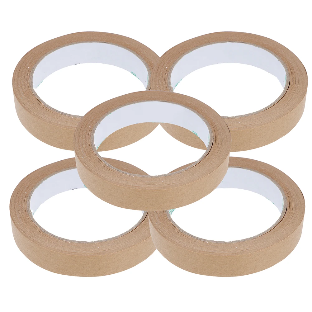 5 Pcs Kraft Paper Tape Gummed Brown Seal Moving Heavy Duty for Packing Boxes Wrapping Tapes