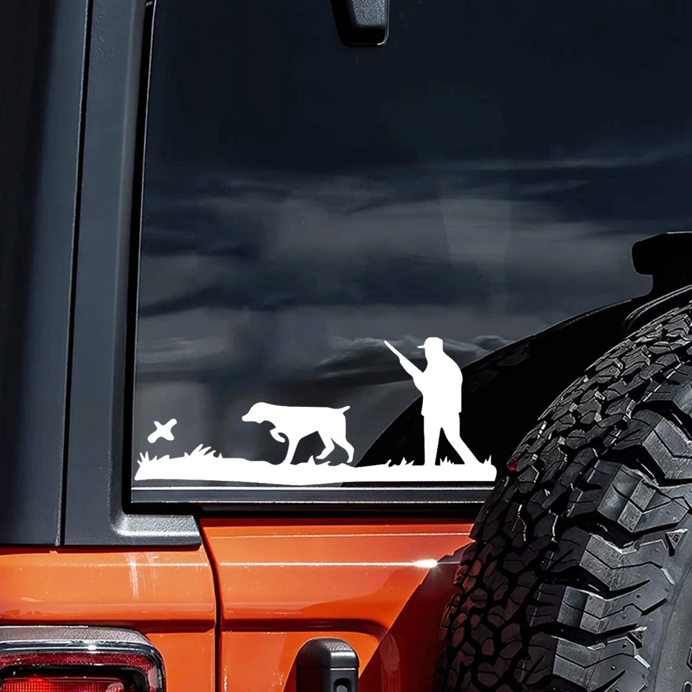 20 × 8 سم، ملصقات سيارات مزخرفة للصيادين والكلاب، ملصق لاصق للشاحنات والدراجات النارية، - للاستخدام الداخلي والخارجي