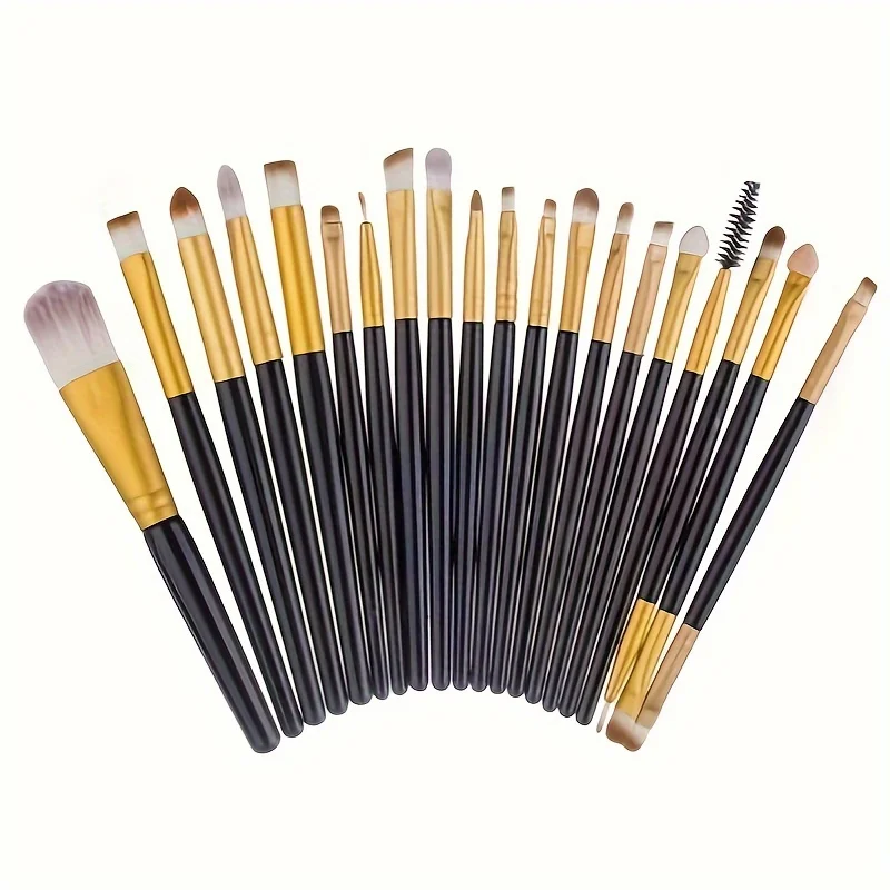Soft Blush Foundation Beauty Tools Makeup Brush 20PC Set Eye Shadow Brushes Double-Ended Bristles Brushes Portable Makeup Tool