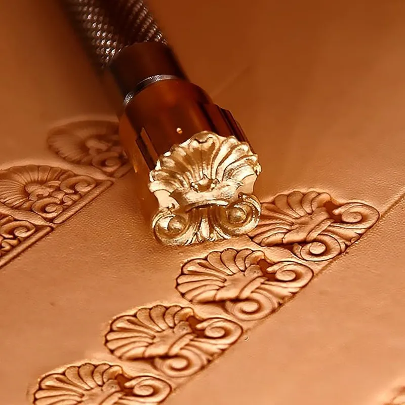 

Sacred Ornament Stamp 11x12mm - Steel Handle & Copper Head for Ritual Art Leathercraft | Traditional Embossing Tool for DIY