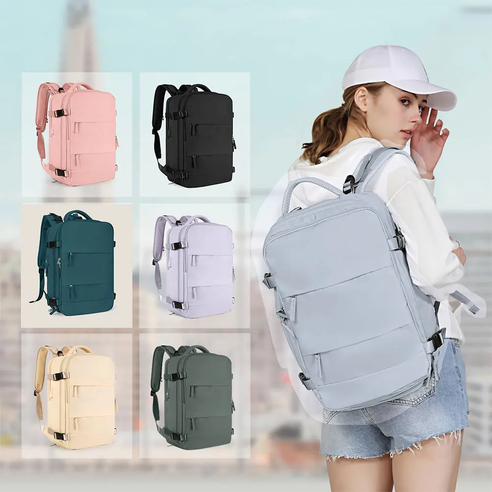 Large Capacity Business Travel Backpack with Shoe Storage & USB Charging Port Waterproof Schoolbag School Backpack Women Men Bag