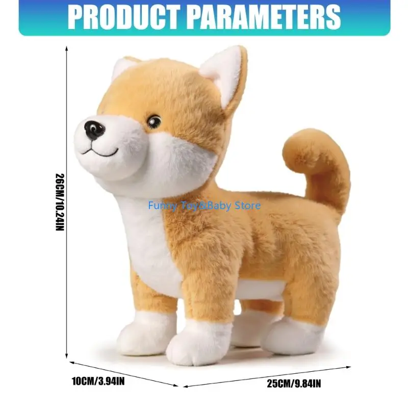 Cachorro peluche electrónico interactivo realista, juguete que ladra y mueve para niños, juega, regalo cumpleaños, C90B