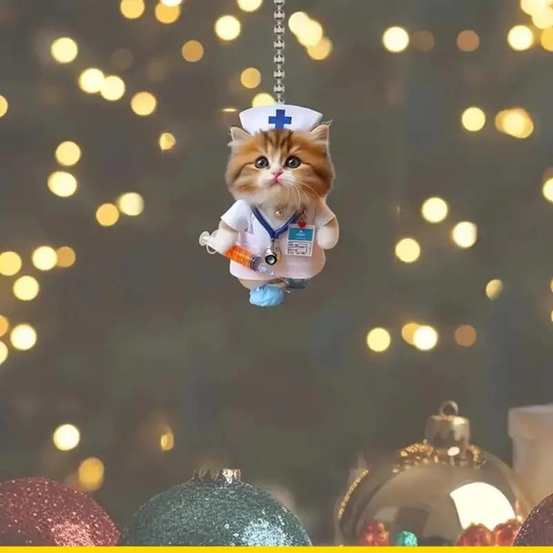 SZCH Reusable Nurse Feline Acrylic Auto Pendant Perfect For Seasonal Theme Decorations