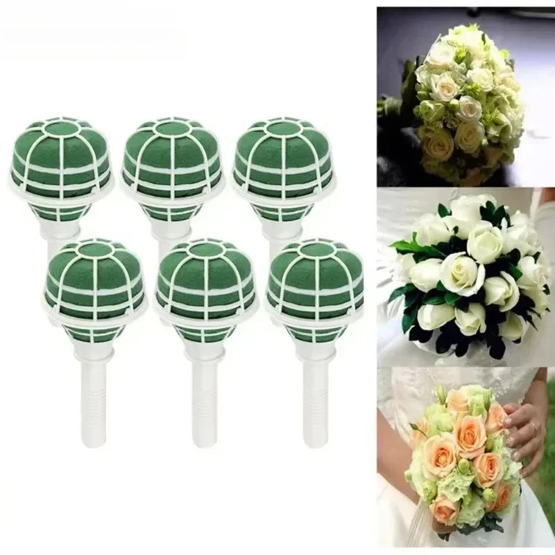 

10pcs 18cm Bridal Wedding Flower Decoration Green DIY Floral Handle Base Bracket Bouquet Foam Holder for Party Supplies