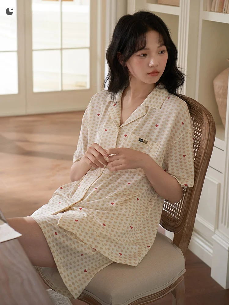 summer-sleepwear-women's-modal-short-sleeve-shorts-home-clothes-set-thin-sweet-style-new-2026-plus-size-comfortable-nightgown