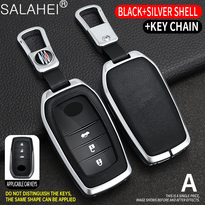 Zinc Alloy Cover Case for Toyota Granvia Sienna Alphard Protective Key Fob Shell Key Bag Chain Car Key Case Cover Accessories