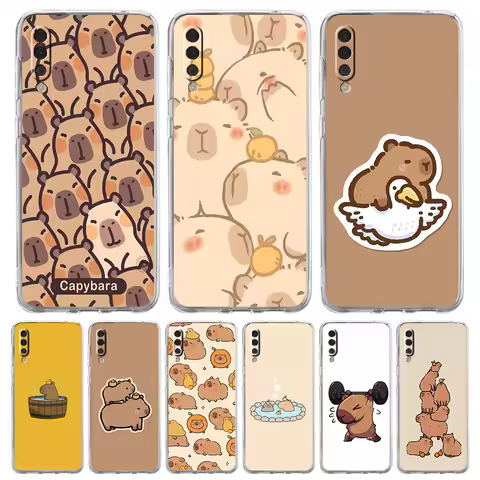 Cartoon Capybara Couple Case For Samsung A16 A14 A12 A22 A32 5G A34 A42 A52 A54 A50 A70 A72 A30 A40 A20E A10S A04S A06 Cover