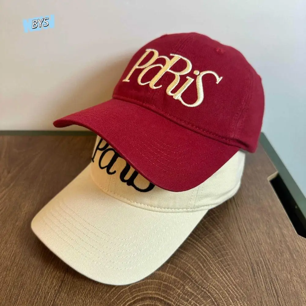 

Versatile Embroidered Embroidery Baseball Cap Hole Retro Letter Baseball Hat NYC Cotton Sun Hat Girl