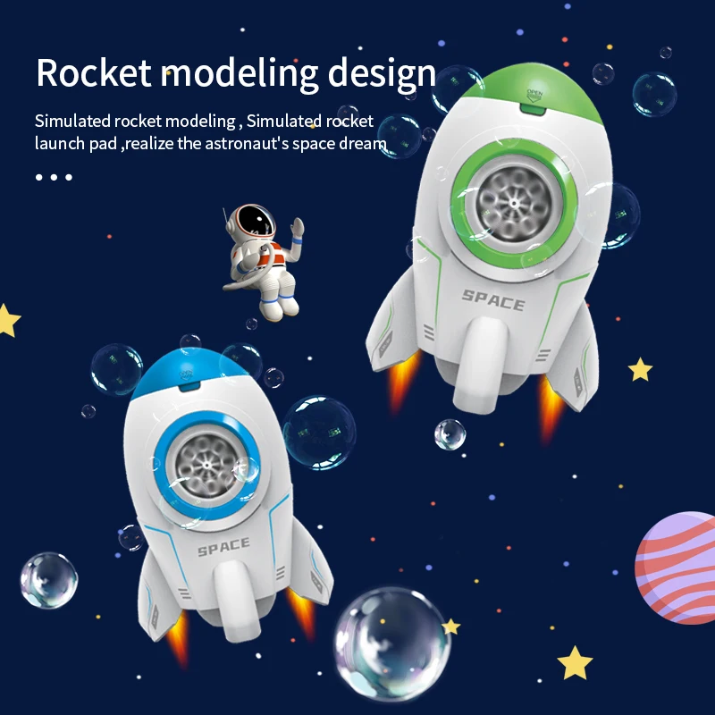 JET Rocket Bubble Machine Astronaut Bubble Gun Electric Toys for Kids Wedding Outdoor Party Toy Children's Day Birthday Gifts