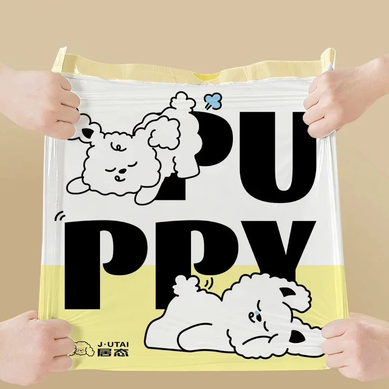4Gallon 45*45cm trash bag Pre-Separated Bags Printed puppy garbage bag for kitchen bathroom