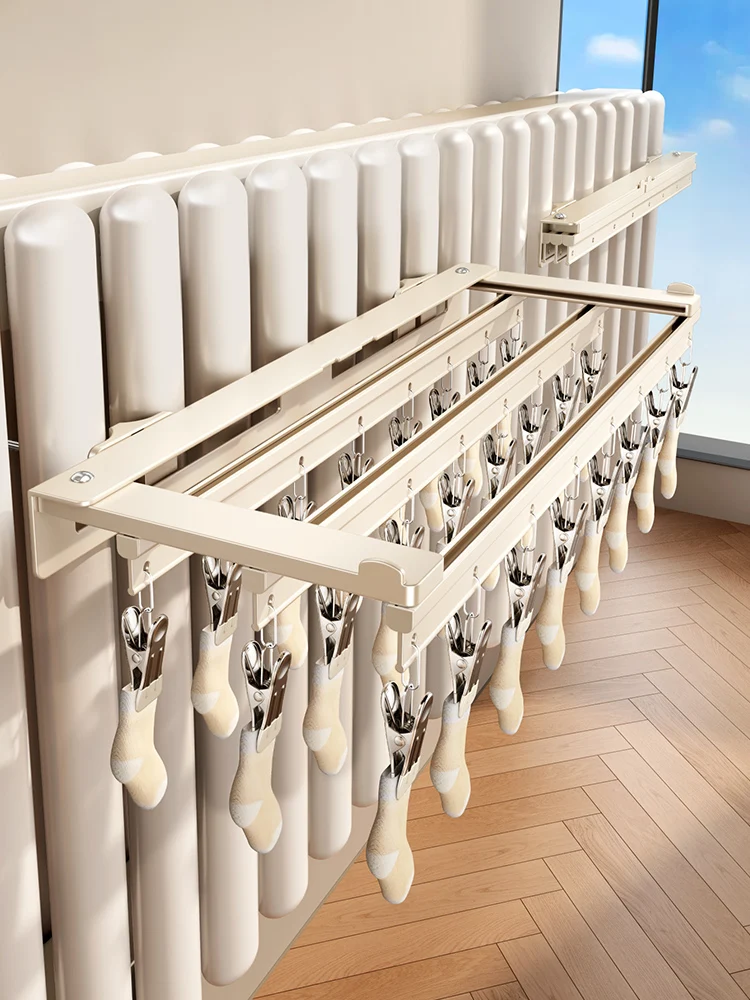 

Invisible Multi-Clip Clothes Drying Rack Special Pipe Design Underwear Socks Drying Rack Bedroom Storage Organizer Tool