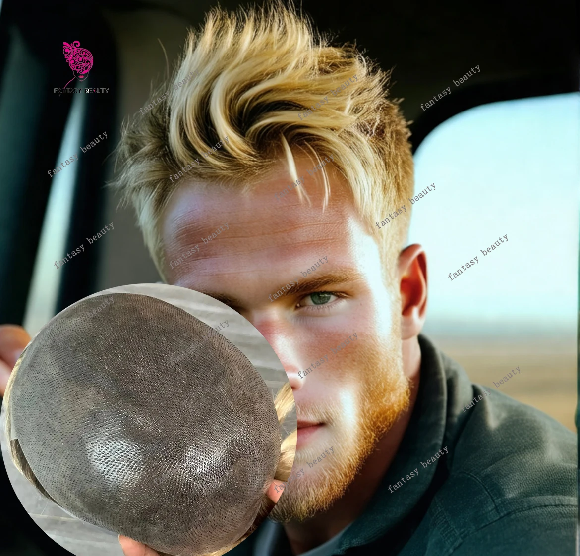 

4T/613 Ombre BlondE 0.06mm Vloop Super Thin Skin Base Invisible Hairline Replacement Proth Light Brown Grey 1b80 Mens Wig Toupee