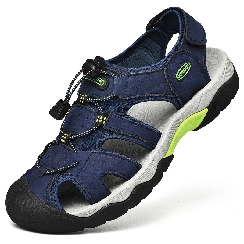 HIKEUP Sandalias senderismo verano piel transpirables antideslizantes hombre - imagen 2