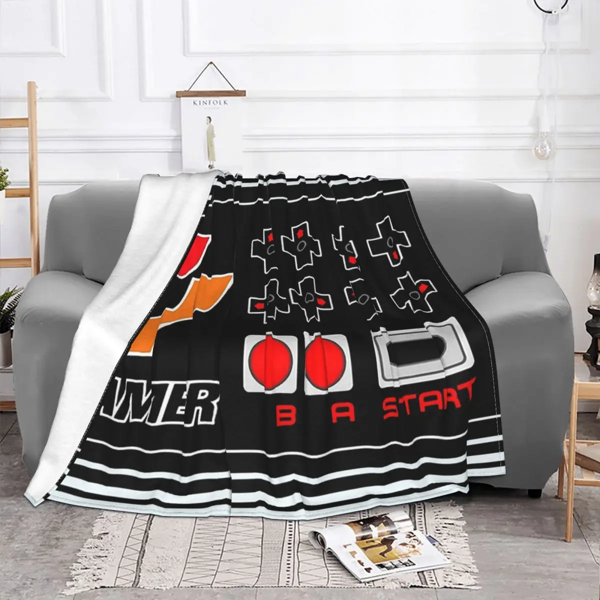 Japanese game Gradius Blanket Fleece Plush Spring Autumn Cute Lightweight Thin Konami Code Throw Blankets For bed Rug Piece