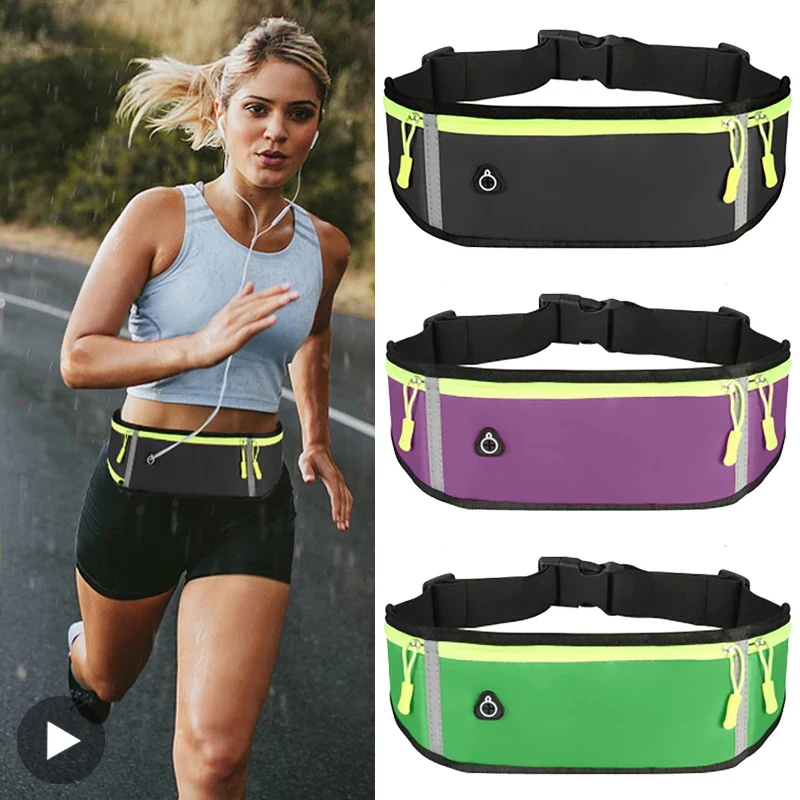 Sport Waterproof Running Fanny Waist Bag Pack For Women Men Belt Pouch Male Nylon Lady Kangaroo Bum Hip Banana Belly Small Side