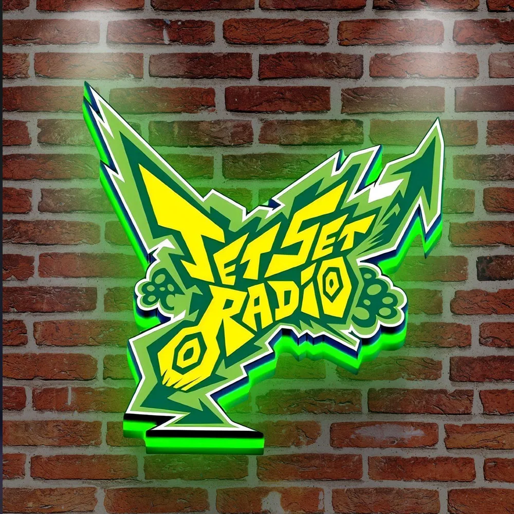Jsr Jet Set Radio 3D Printed Led Lightbox LED Nightlight Sign for Game Room & Arcade Decor