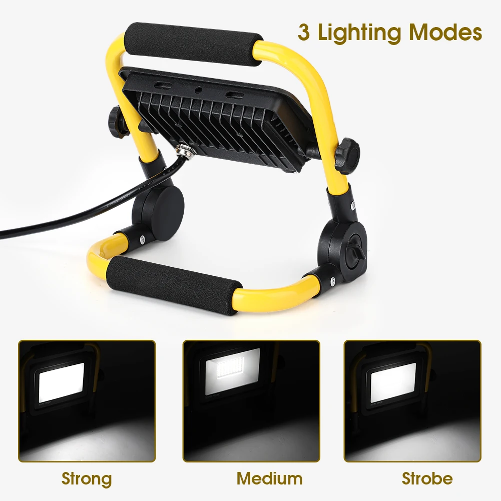 Portable LED Flood Light IP65 Waterproof Spotlight 5M Wire Plug Emergency Lights Stand EU Plug