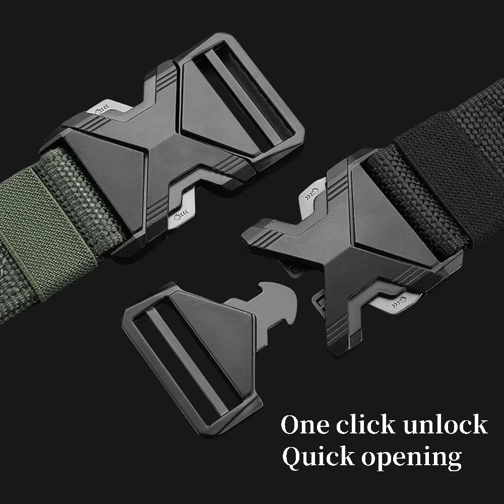 Der neue Herren-Gürtel mit 125 cm Schnalle, Nylon, geflochten, leicht, atmungsaktiv, täglicher Pendler-Herrengürtel, multifunktionaler taktischer Gürtel – Detail 4