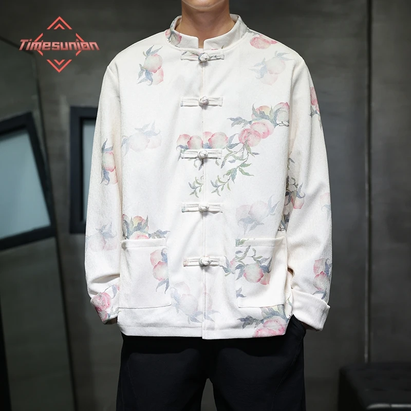 

New Chinese Style Jackets for Man Autumn Comfort Disc Buckle Windproof Retro Tang Suit Coat