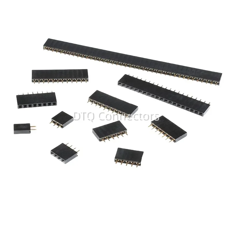 10PCS 2/3/4/5/6/7/8/10/12/16/20/40 Pin Single Row Straight Pin Female Header 2.54MM Pitch Connector Socket 2P/3P/4P/16P/20P/40P