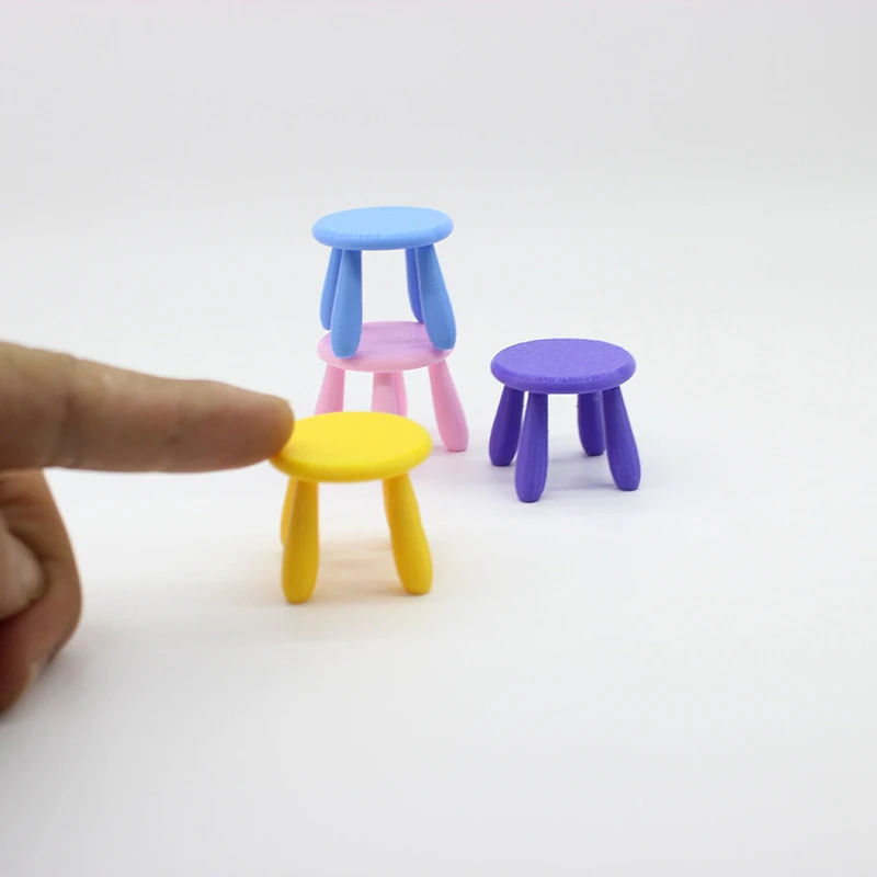 1PC Mini Chair Toy 1:12 Scale Dollhouse Stool Gift Doll Accessories Plastic Miniature Furniture Photo Props Scene Model