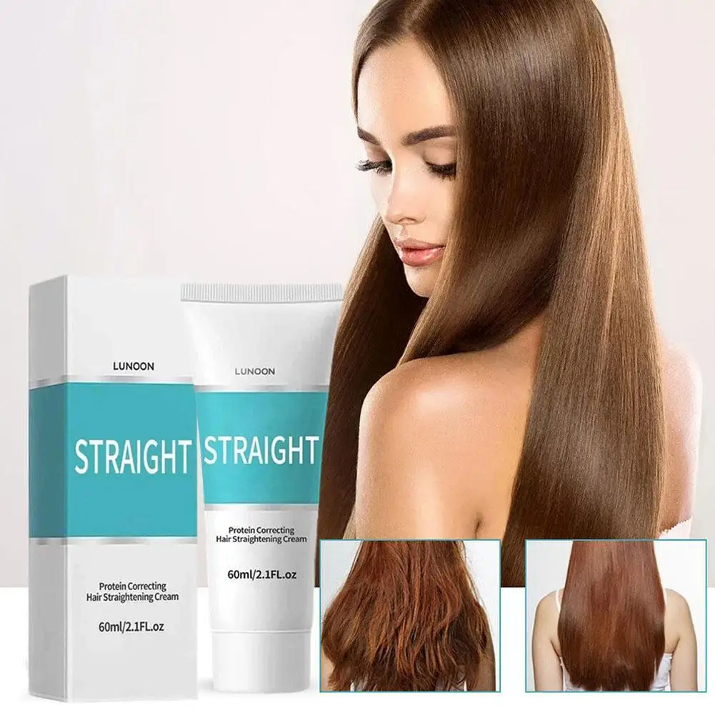 Crema alisadora de queratina para el cabello, tratamiento profesional dañado, alisado más rápido, cuidado del cabello rizado, crema correctora de proteínas, 60ML