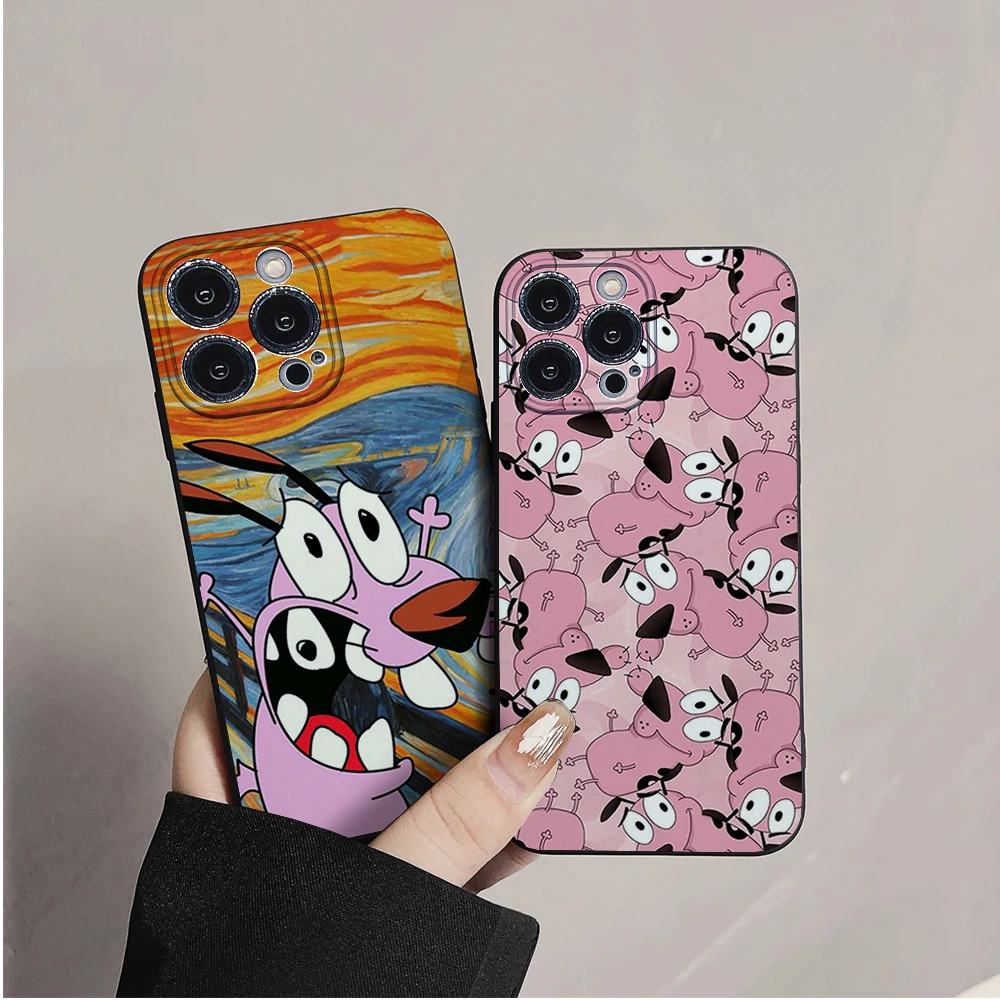 Dog-Courage-The-Cowardly Phone Case For IPhone 11 12 13 14 15 16 Mini Plus Pro Max Silicon Black Soft TPU Cover