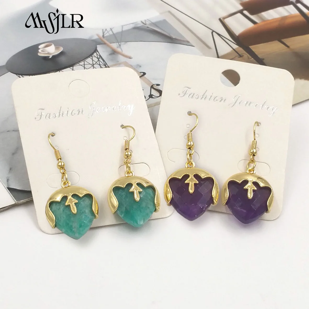 

WT-MVE138 2025 High Quality Classic Five Styles Gemstone Jewelry Earring For Women Birthday Gifts
