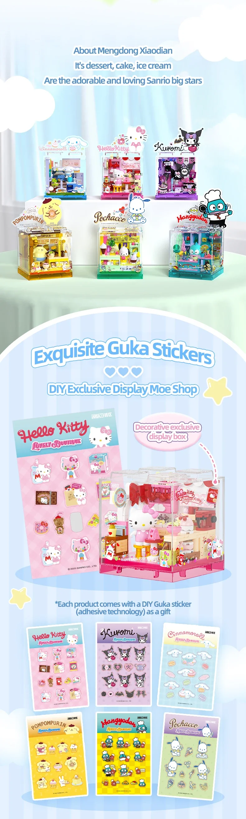 AREA-X Sanrio Serie Kuromi Hellokitty Cinnamoroll Bausteine MOC Kreative Haus Ornament Modell Ziegel Spielzeug Für Erwachsene Geschenke – Detail 8