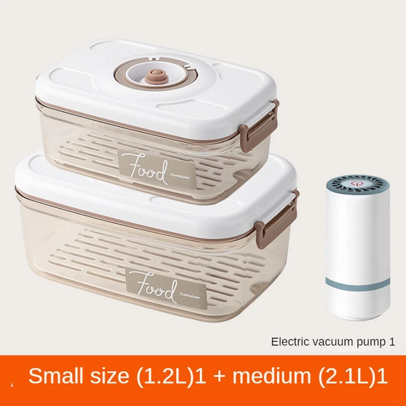 Smart Automatic Vacuum Sealer With Vacuum Seal Food Storage Container Set 1.2L/2.1L Vacuum Fresh-Keeping Box Sealed Jar