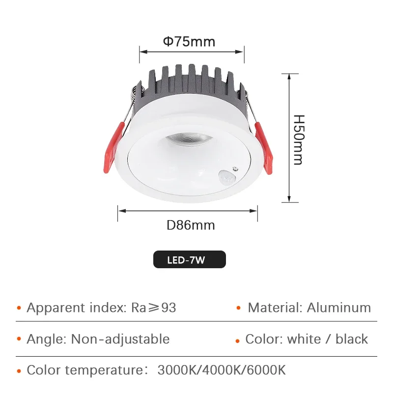 Lampa sufitowa z wbudowanym reflektorem antyodblaskowym z czujnikiem ruchu wbudowana indukcyjna lampa sufitowa do światło werandy toaletowego