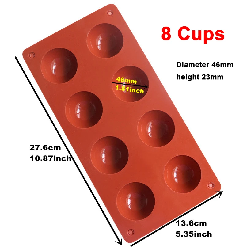 Halbkugel-Silikon-Schokoladenform, halbe Kugel, Kuchenform, Silikonkuppel, Backformen, DIY, Pudding, Süßigkeiten, Gelee, Küche, Backwerkzeug