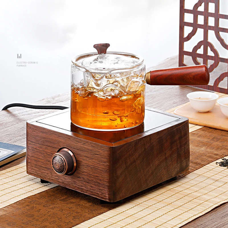 750W Electric Heater Stove Hot Cooker Plate Tea Maker Multifunction Heating Furnace Water Heater Boiler Wooden Electric Stove