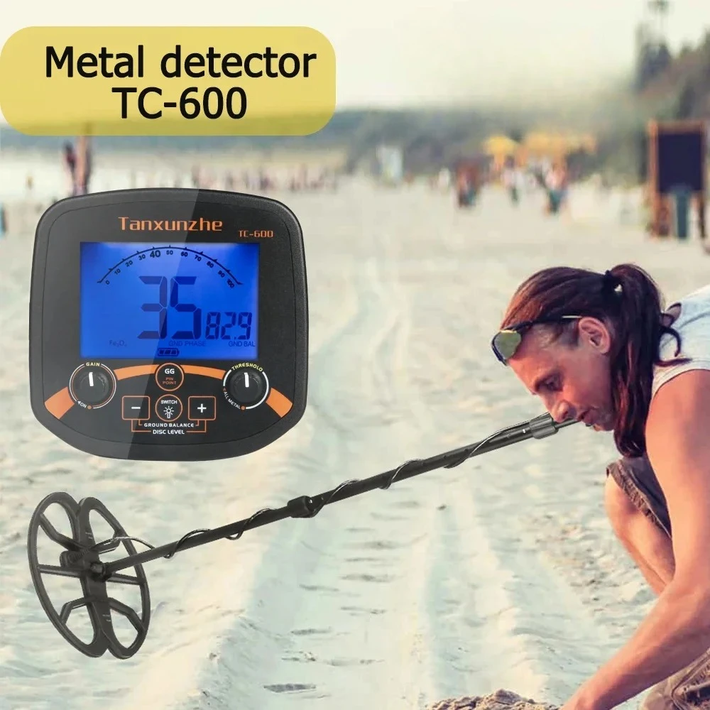 TC-600 Metal Detector Professional Underground Depth Gold Detector Treasure High Frequency Pinpoint Detecting Handheld
