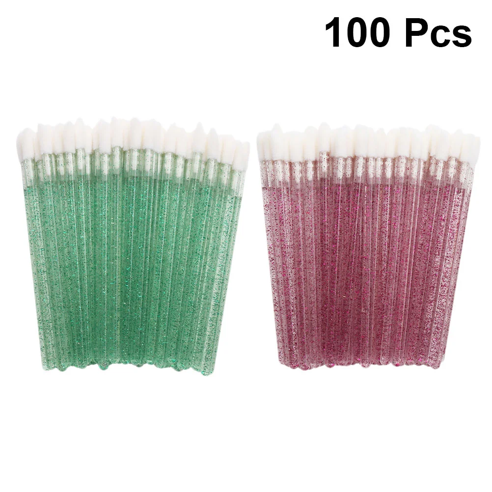 100Pcs Disposable Hollow Lip Gloss Bars Lipstick Sticks Applicators Makeup Tools (Red+Pink) disposable lipstick