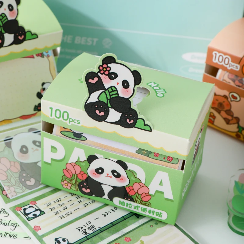 1Set/100pcs boxed sticky notes students with full adhesive index label stickers memo pad earable Note Strips for Correction