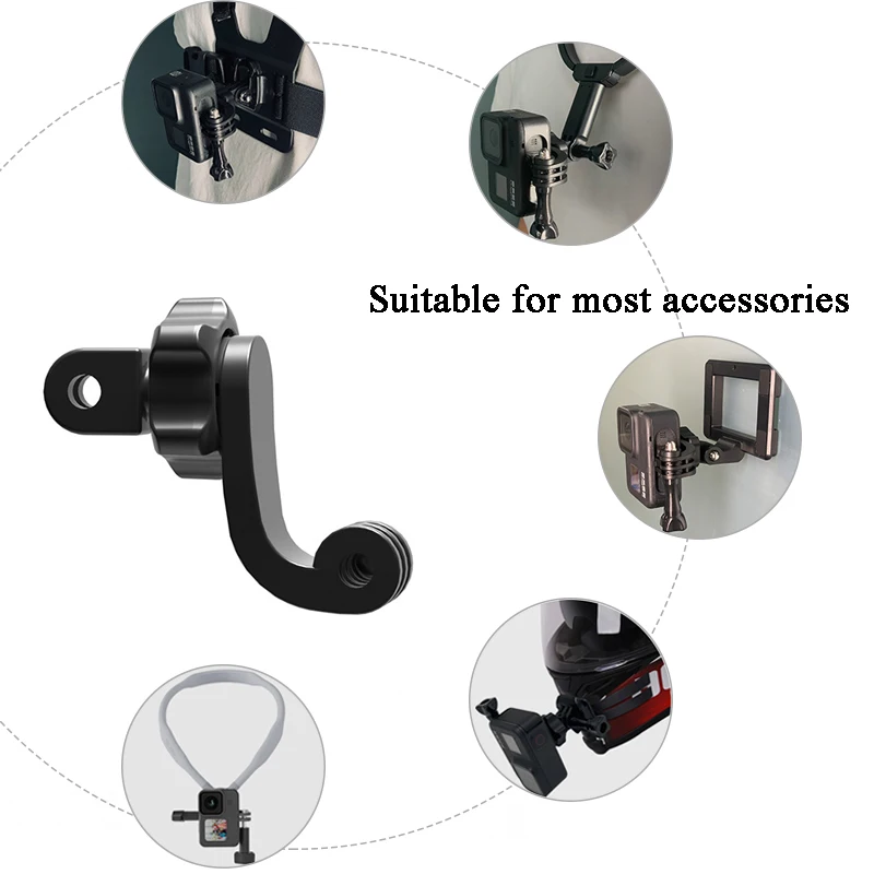 360° Vertical Bracket Adapter For GoPro Hero 11 10 9 8 DJI Action Camera Motorcycle Helmet Chest Strap Mount Universal Accessory