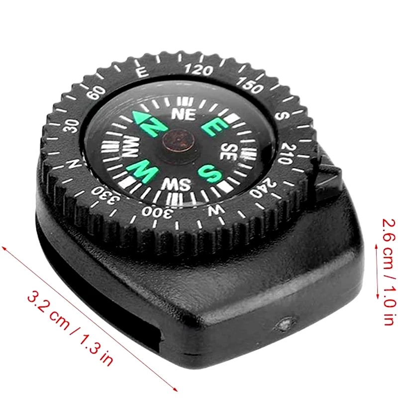 Mini Round Pocket Compasses with Ribbon Rubber-supported, Waterproof Portable Wristband Mini Compass for Outdoor Survival